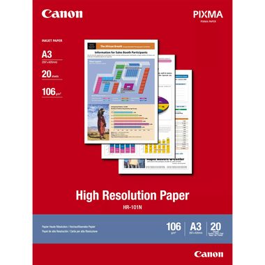 Canon, CANON Papier High Resolution A3 HR101NA3 InkJet 110g 20 Blatt