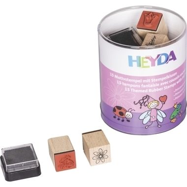 HEYDA, HEYDA Stempel-Dose 204888487 Prinz./Feen 15 St&uuml;ck