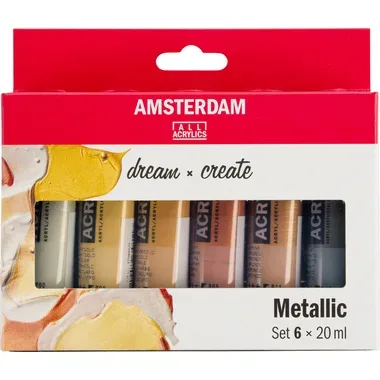 Amsterdam, AMSTERDAM Standard Series Acryl Set 17820501 Metallic 6X20ml