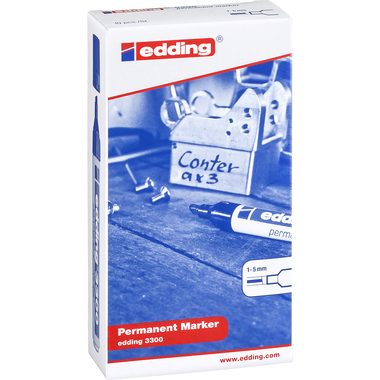 edding, EDDING Permanent Marker 3300 1-5mm 3300-3-10 blau 10 St&uuml;ck