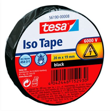 tesa, TESA Isolierband 56190-00008 19mmx20m schwarz