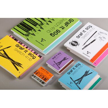 Clairefontaine, CLAIREFONTAINE Skizzenblock Graf it A6 96619C Sortiert 80 Blatt