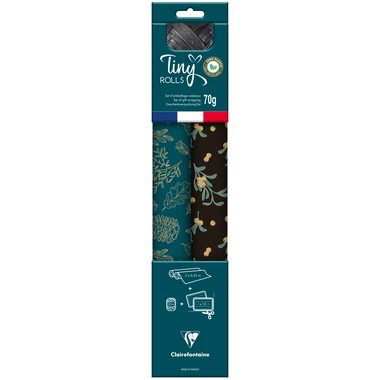 Clairefontaine, CLAIREFONTAINE Tiny Rolls Set schwarz/blau 223889C 5x0.35m inkl. Band