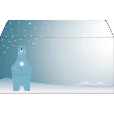 Sigel, SIGEL Weihnachts-Umschlag 11x22cm DU259 Polar bear with candle