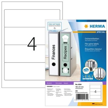 HERMA, HERMA Ordneretiketten 4284 192x61mm, 100 Blatt 400 St&uuml;ck