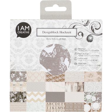 I am Creative, I AM CREATIVE Design Papier Set 4088.1 Hochzeit 15.2x15.2cm, 40 Stk.