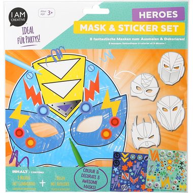 I am Creative, I AM CREATIVE Masken 4220.09 Superhelden, 18 tlg.