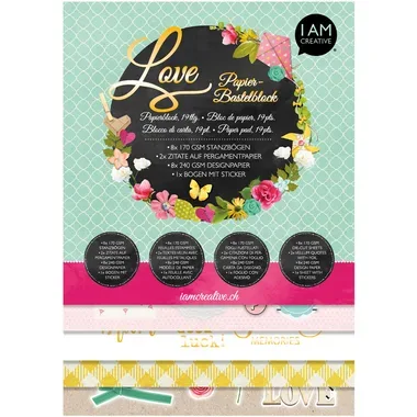 I am Creative, I AM CREATIVE Papier Bastelblock 4087.597 Love A4