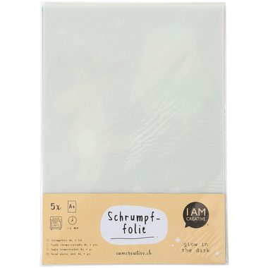I am Creative, I AM CREATIVE Shrinkfolie A4 4010.49 glow in the dark, 5 Blatt