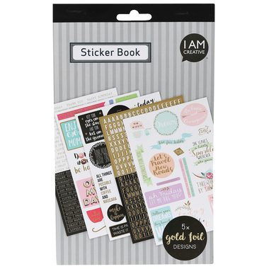 I am Creative, I AM CREATIVE Stickerbook 4087.473 Spr&uuml;che, 5 Blatt