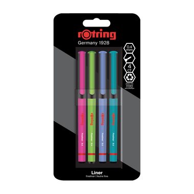 Rotring, ROTRING Feinschreiber 0.4mm 2166331 4 Farben