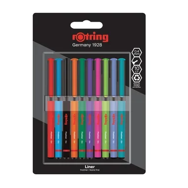 Rotring, ROTRING Feinschreiber 0.4mm 2166220 10 Farben