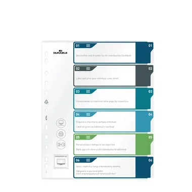 DURABLE, DURABLE Register A4+ 679427 mehrfarbig 1-6