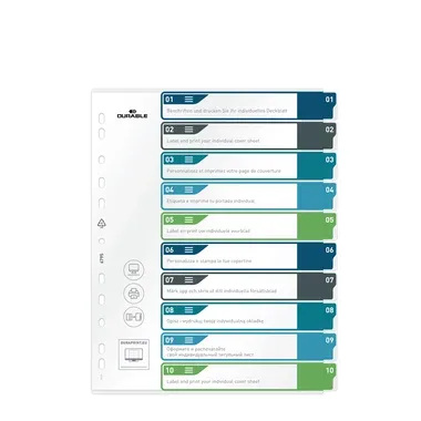 DURABLE, DURABLE Register A4+ 679527 mehrfarbig 1-10