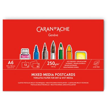 Caran d'Ache, CARAN D'ACHE Postkartenblock A6 454.112 12 Blatt 250g/m2