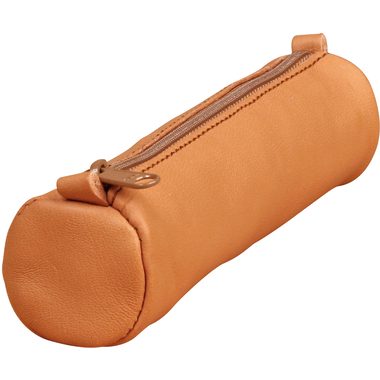 Clairefontaine, CLAIREFONTAINE Schlamperetui AgeBag 18,5x4cm 77018C tabak, rund, Leder