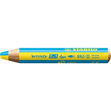 STABILO, STABILO Farbstift Woody 3 in 1 882/205-405 Duo, gelb/blau