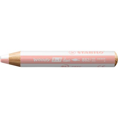 STABILO, STABILO Farbstift Woody 3 in 1 882/100-355 Duo, weiss/apricot