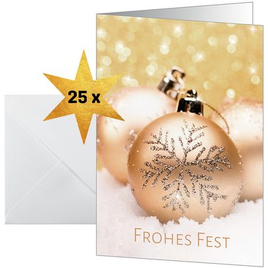 Sigel, SIGEL Weihnachtskarten A6 DS091 Weihnachtskugeln 25 St&uuml;ck