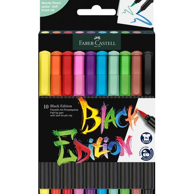 Faber-Castell, FABER-CASTELL Fasermaler Black Edition 116451 10er Etui
