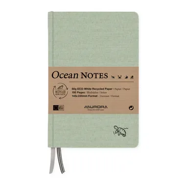 AURORA, AURORA OCEAN NOTES A5 2396RTG gr&uuml;n, liniert 192 Seiten