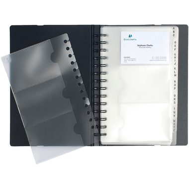 Exacompta, EXACOMPTA Visitenkarten-Buch 145x220mm 75034E schwarz 120 Karten