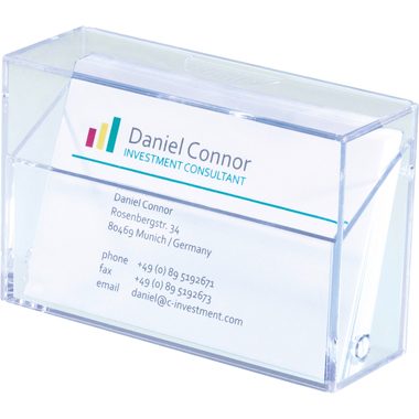 Sigel, SIGEL Visitenkarten-Box VA110 transp.,f&uuml;r 100 Karten 86x55mm