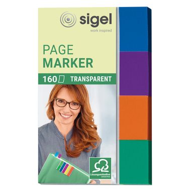 Sigel, SIGEL Haftnotizen Transp. 20x50mm HN671 4-farbig ass. 4 x 40 Streifen