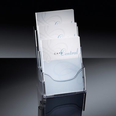 Sigel, SIGEL Tischprospekthalter Acryl 3xA4 LH130 transparent 245x400x170mm