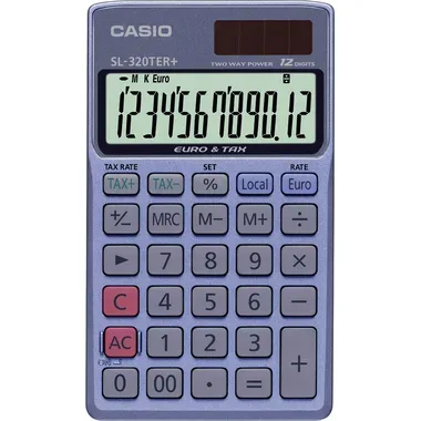 Casio, CASIO Taschenr.SL-300VER/SL-320TER+ SL320TER+ Solar, 12-stellig hellblau