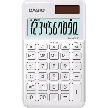 Casio, CASIO Taschenrechner BIC SL1000SCW 10-stellig weiss