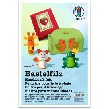 Ursus, URSUS Bastelfilz 20x30cm 4170099 10 Farben ass.