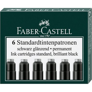 Faber-Castell, FABER-CASTELL Tintenpatrone 185507 schwarz 6 St&uuml;ck
