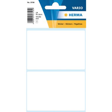 HERMA, HERMA Etiketten 55&times;82mm 3758 weiss 14 St&uuml;ck