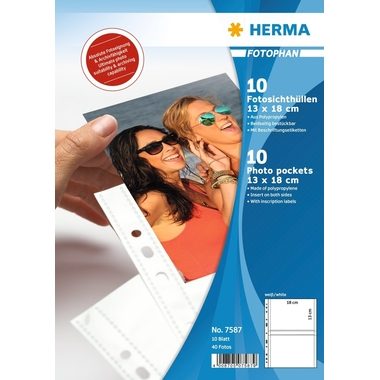 HERMA, HERMA Fotophan Sichth&uuml;llen 13x18cm 7587 4 St&uuml;ck/10 Blatt