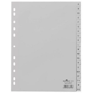 DURABLE, DURABLE Register PP grau A4 6510-10 20-teilig, A-Z