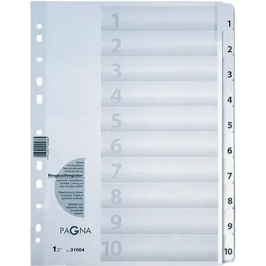 PAGNA, PAGNA Register Karton weiss A4 31004-08 10-teilig, 1-10