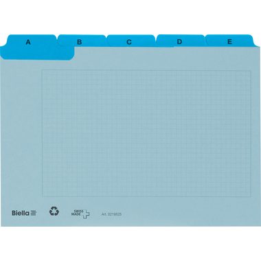 Biella, BIELLA Kartei-Leitkarten A7 219725.05 blau, A-Z,verst&auml;rkt,25-teilig