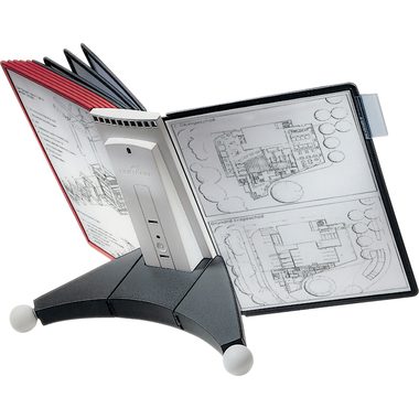 DURABLE, DURABLE Displaysystem SHERPA Table 10 563200 rot/schwarz, 10 Sichttafeln A4