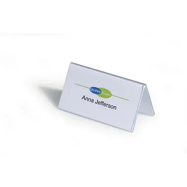DURABLE, DURABLE Tischnamensschild Dachform 8051/19 transp. 52/104x100mm 25 Stk.