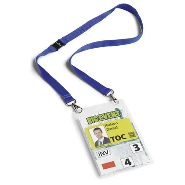 DURABLE Namensschild mit Band A6 852507 blau 10 Stück
