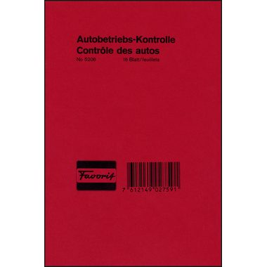 FAVORIT, FAVORIT Autobetriebskontrolle D/F 5206 12,0&times;18,0cm 16 Blatt