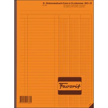 FAVORIT, FAVORIT Kolonnenbuch A4 356 weiss/weiss