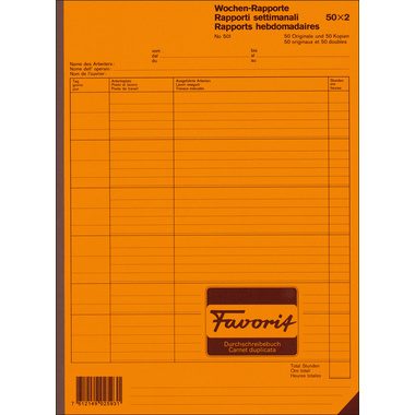 FAVORIT, FAVORIT Wochen-Rapport D/F/I A4 501 weiss 50x2 Blatt