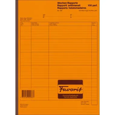 FAVORIT, FAVORIT Wochen-Rapport D/F/I A4 400 weiss 100 Blatt