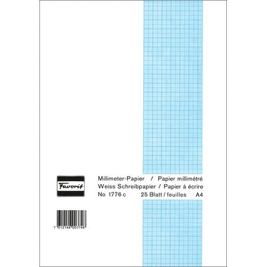 FAVORIT, FAVORIT Block A4 1776 C weiss 80g 25 Blatt