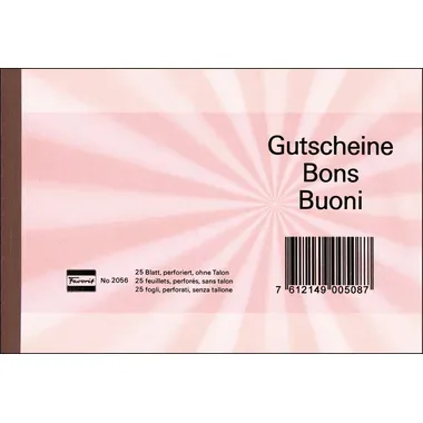 FAVORIT, FAVORIT Gutscheine A6 2056 ROT rot 25 Blatt