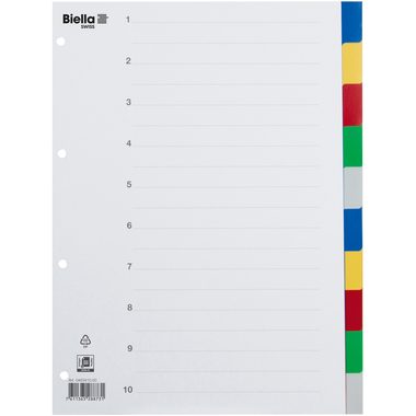 Biella, BIELLA Register PP farbig A4 46341000 10-teilig, blanko