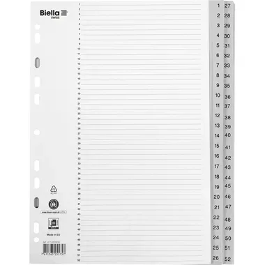 Biella, BIELLA Register PP grau A4 471452.00 1-52, Vollformat