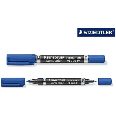 STAEDTLER, STAEDTLER Lumocolor DUO 348 0.6/1.5mm 348-3 blau perm.